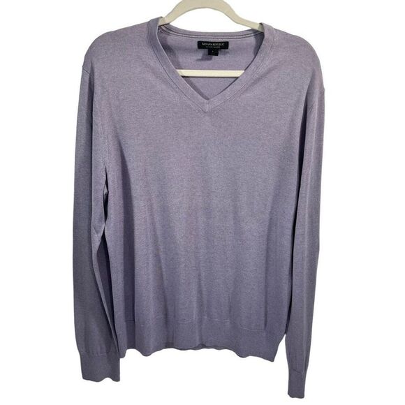 Banana Republic Large Silk Blend V-Neck Pullover Sweater Men’s - Picture 1 of 8